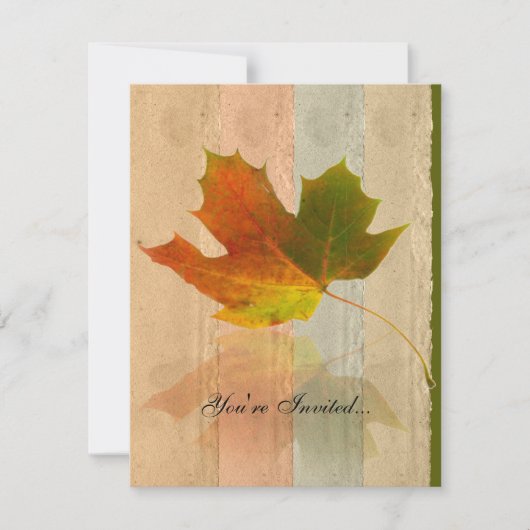 Herfst Maple Leaf over afdruk papier Kaart (Voorkant)