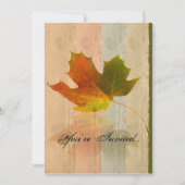 Herfst Maple Leaf over papieren bruiloft Kaart (Voorkant)