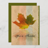 Herfst Maple Leaf over papieren bruiloft Kaart (Voorkant / Achterkant)