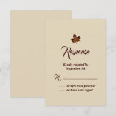Herfst Maple Leaf RSVP - beige Kaartje (Voorkant / Achterkant)
