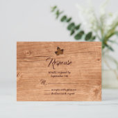 Herfst Maple Leaf RSVP op eikenhout (Staand voorkant)