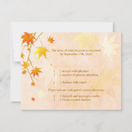 Herfst Maple Leaf Wedding Menu Keuze RSVP
