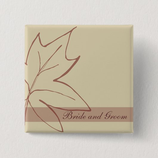 Herfst Maple Leaf Wedding Vierkante Button 5,1 Cm (Voorkant)