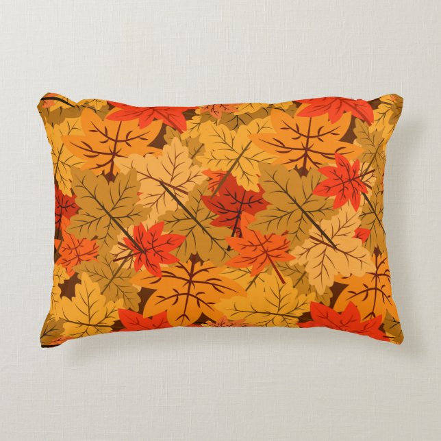 Herfst Maple Leaves Accent Kussen (Voorkant)
