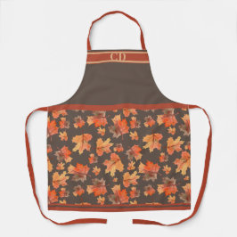 Herfst Maple Leaves All-Over Print Bruin Monogram Schort