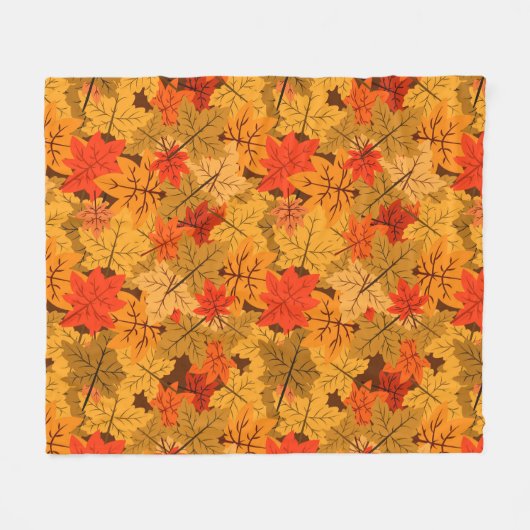 Herfst Maple Leaves Fleece Deken (Voorkant (Horizontaal))