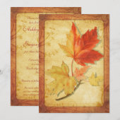 Herfst Maple Leaves Wedding Invitation Kaart (Voorkant / Achterkant)