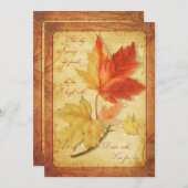 Herfst Maple Leaves Wedding Kaart (Voorkant / Achterkant)