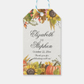 Herfst Maple leves Pumpkin Weddenschap bedankt Cadeaulabel (Achterkant)