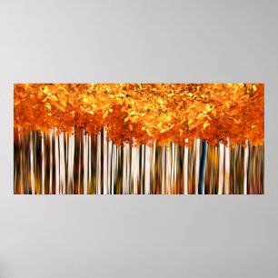Herfst maple tree modern najaar bos poster