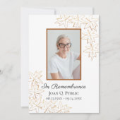 Herfst Maple verlaat Edge Death Jubileum Memorial Kaart (Voorkant)