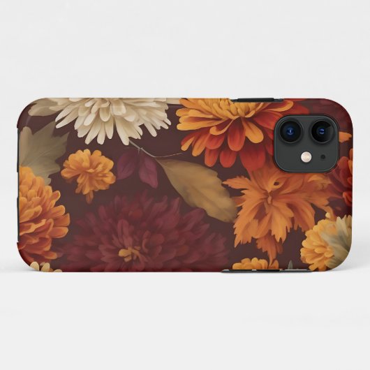 Herfst Marigolds Chrysanten en Asters Patroon Case-Mate iPhone Case (Achterkant (horizontaal))