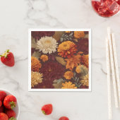 Herfst Marigolds Chrysanten en Asters Patroon Servet (Insitu)