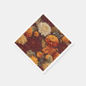 Herfst Marigolds Chrysanten en Asters Patroon Servet (Hoek)
