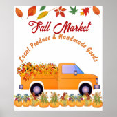 Herfst Market Pumpkin Patch Farmhouse Handmade Tru Poster (Voorkant)