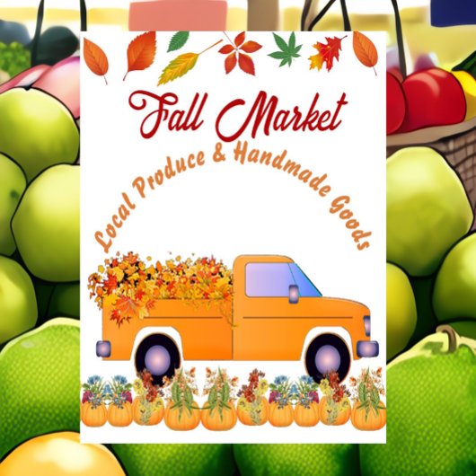 Herfst Market Pumpkin Patch Farmhouse Handmade Tru Poster