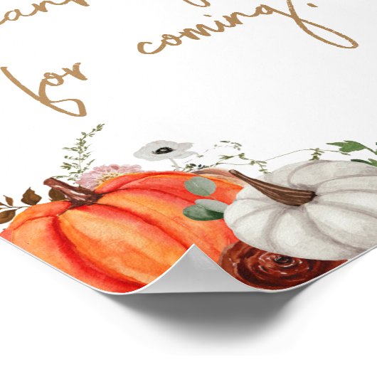 Herfst Marsala Bourgondië Pompoen Bedankt voor uw Poster (Hoek)