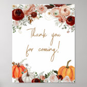 Herfst Marsala Bourgondië Pompoen Bedankt voor uw Poster (Voorkant)