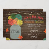 Herfst Mason Jar Housewarming Invitation Kaart (Voorkant / Achterkant)