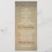 Herfst Mason Jar Licht Rustieke Maple Wedding Prog Programma (Achterkant)