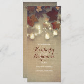 Herfst Mason Jar Licht Rustieke Maple Wedding Prog Programma (Voorkant / Achterkant)