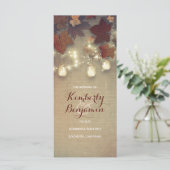 Herfst Mason Jar Licht Rustieke Maple Wedding Prog Programma (Staand voorkant)