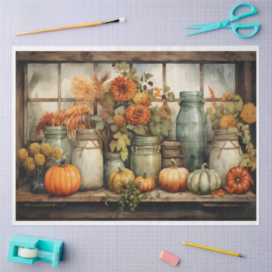 Herfst Mason Jars Tissuepapier (Craft)