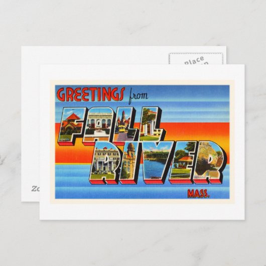 Herfst Massachusetts MA Old Travel Souvenir Briefkaart (Voorkant / Achterkant)