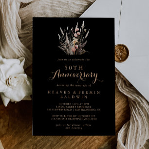 Herfst Meadow Wild Floral 50ste bruiloft Jubileum Kaart