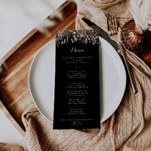 Herfst Meadow Wild Floral Calligraphy Diner Menu