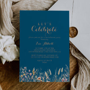 Herfst Meadow Wild Floral Let's Celebrate Party Kaart