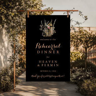 Herfst Meadow Wild Floral Repetitie Diner Welkom Poster