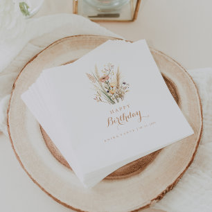 Herfst Meadow Wild Floral verjaardagsfeestje Servet