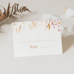 Herfst Meadow Wild Floral Wedding Place Card