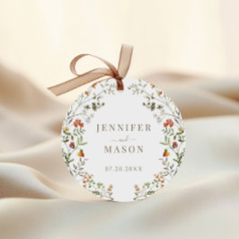 Herfst Meadow Wildflower bruiloft bruid bruidegom Ronde Sticker