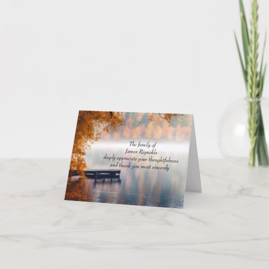 herfst meer dok in mist sympathie dank u kaart (Voorkant)