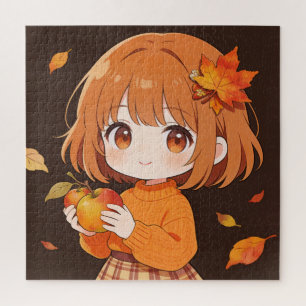 Herfst Meisje Puzzel