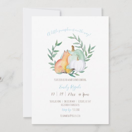 Herfst met Baby shower Kaart (Voorkant)