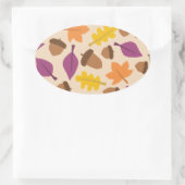 Herfst met eikel en eikenbladeren ovale sticker (Tas)