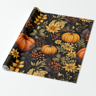 Herfst met zonnebloemen, pompoenen en boho bloemen cadeaupapier