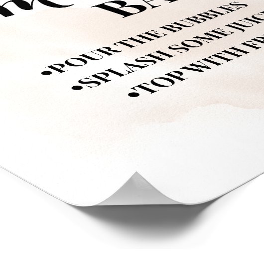 Herfst Mimosa Bar Bruidsfeest Herfst Bruiloft Bord Poster (Hoek)