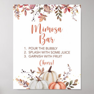 Herfst Mimosa Bar Shower Sign Herfst Pumpkins Poster
