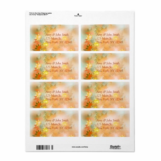 Herfst mist retour adreslabels autm3 etiket (Full Sheet)