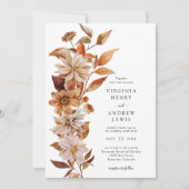 Herfst Modern Floral Wedding Kaart (Voorkant)