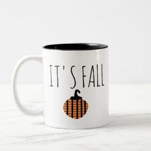 Herfst Modern Striped Pumpkin Halloween Tweekleurige Koffiemok