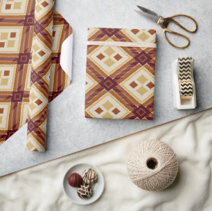 Herfst Moderne Argyle Patroon No10 Cadeaupapier