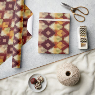 Herfst Moderne Argyle Patroon No6 Cadeaupapier