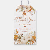 Herfst Moderne Terracotta bruiloft Dank u Cadeaulabel (Voorkant)