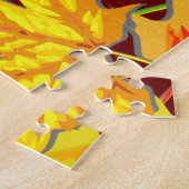 Herfst Monogram Maple verlaat najaar oliepatroon Legpuzzel (Zijkant)