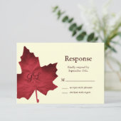 Herfst monogrammed RSVP (rood) (Staand voorkant)